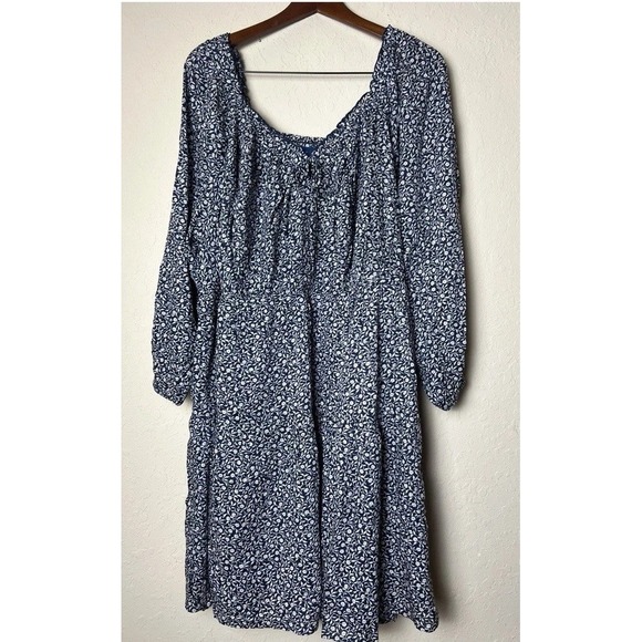Old Navy Dresses & Skirts - Old Navy Mini Swing Dress 4X Blue Floral Bloomcore Cottagecore Peasant‎ Boho